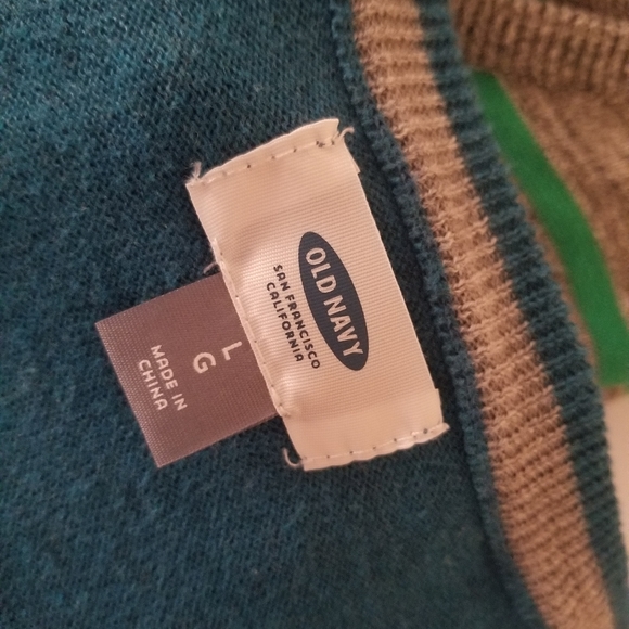 2 Men's V Neck Cotton Blend Sweaters Size L - Picture 2 of 7